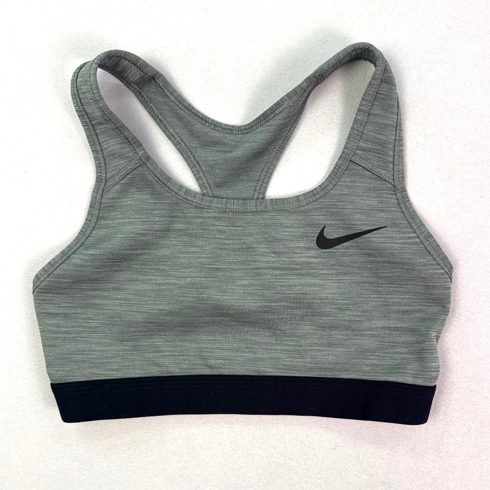 Nike Dri-FIT Women Sports Bra Grey Heather Racerback BV3900-084 Size S